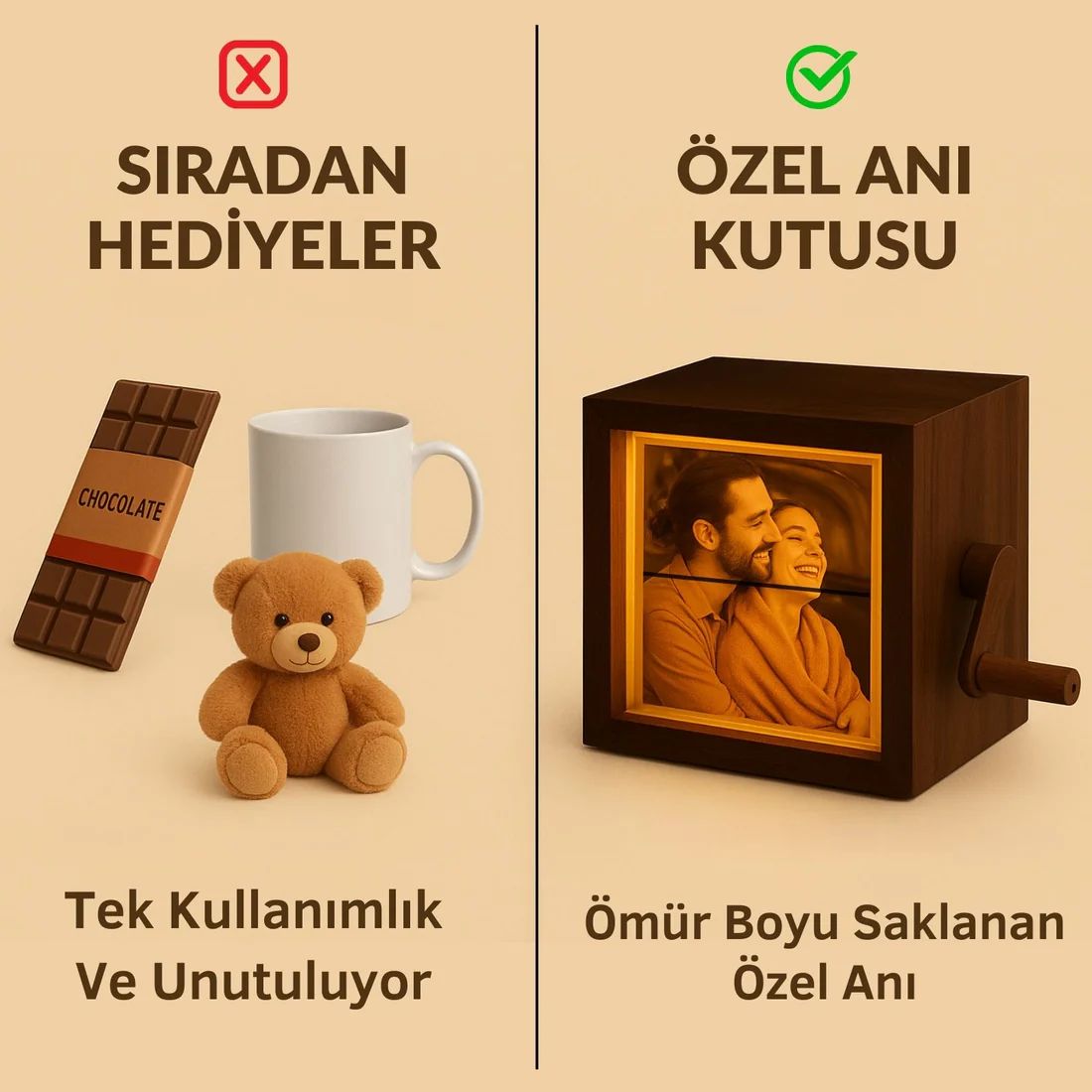 Kişiye Özel Işıklı Fotoğraf Kutusu – El Yapımı, Unutulmaz Hediye