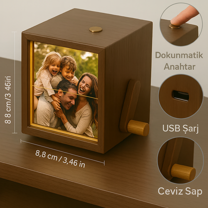 Kişiye Özel Işıklı Fotoğraf Kutusu – El Yapımı, Unutulmaz Hediye